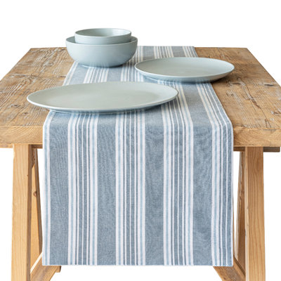 over&back Woven Striped Table Runner