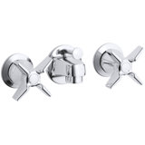 Triton Shelf-Back Commercial Bathroom Sink Faucet with Pop-Up Drain and Handles