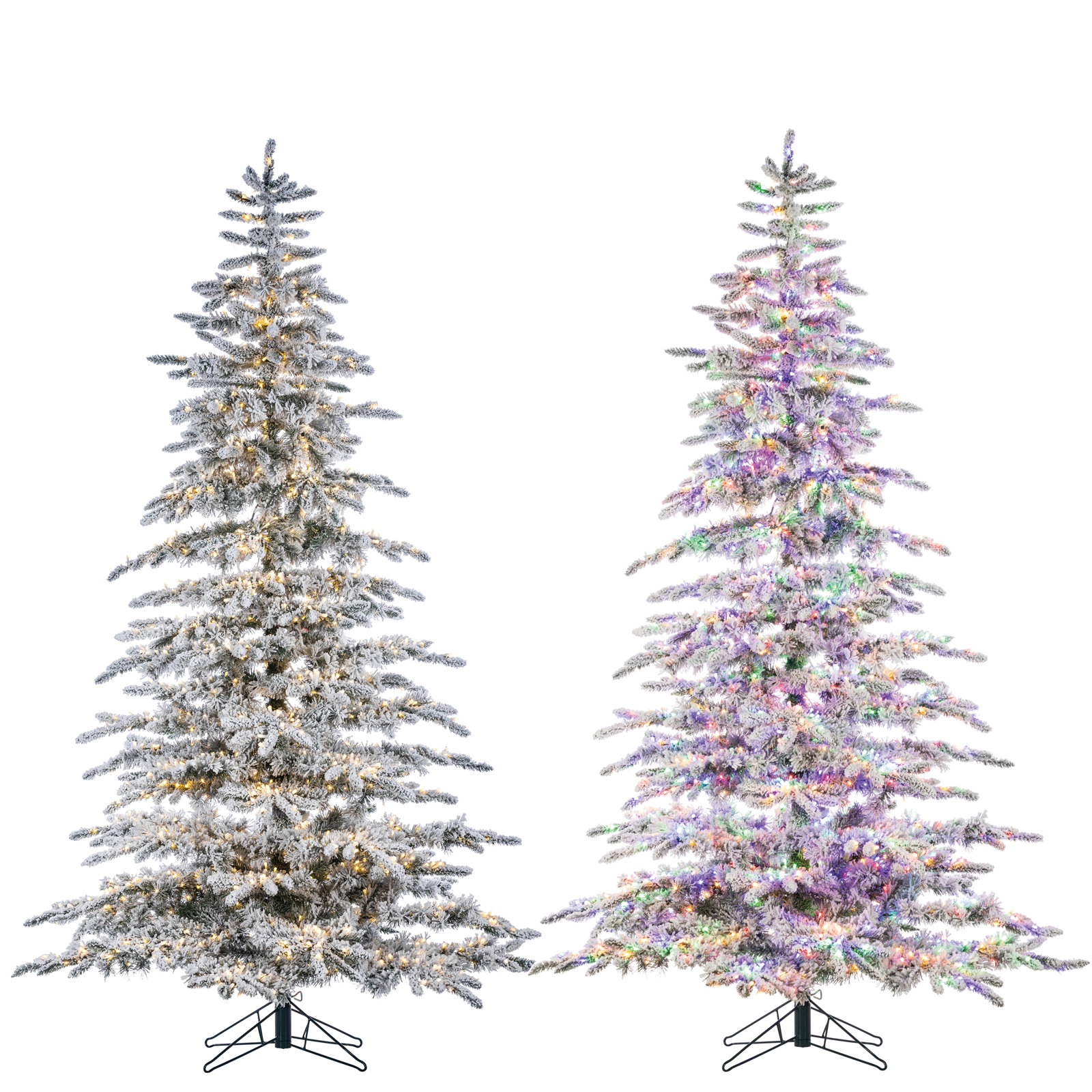 Frosted Pre-Lit Pine Christmas Tree, 7.5' H