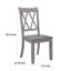 Janu Set Of 2 Side Dining Chair, X Shaped Backrest, Grey Solid Wood