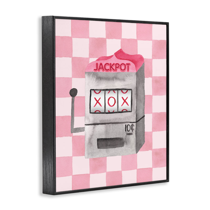 Estampe numérique Jackpot, par Nina Jacobs, H 14 po x l 11 po, Giclée encadrée noir minuit
