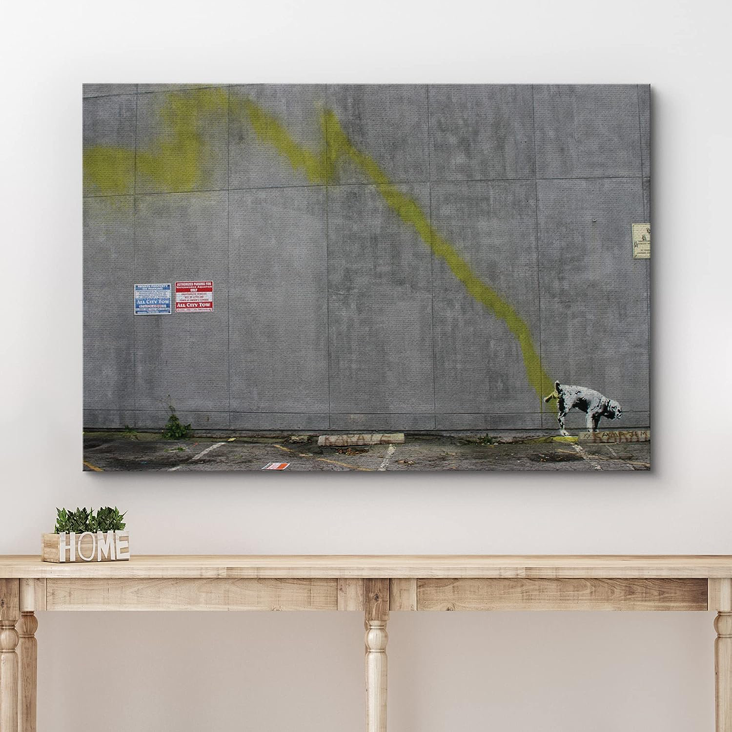 Wall26 Canvas Print Wall Art - Dog Peeing on Wall - 32 x 48 Inches