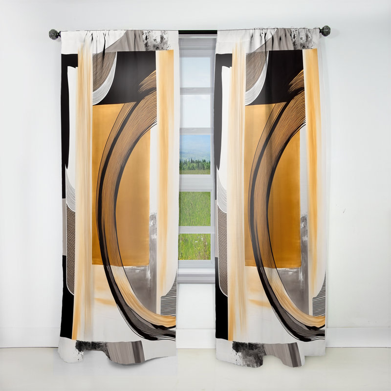 Glam Art Deco Abstract III - Rideau moderne - Velours obscurcissant - 1 panneau, L 52 po x L 120 po