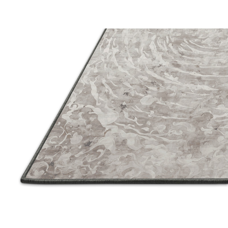 Tapis gris soyeux et moelleux, Carré 3 pi