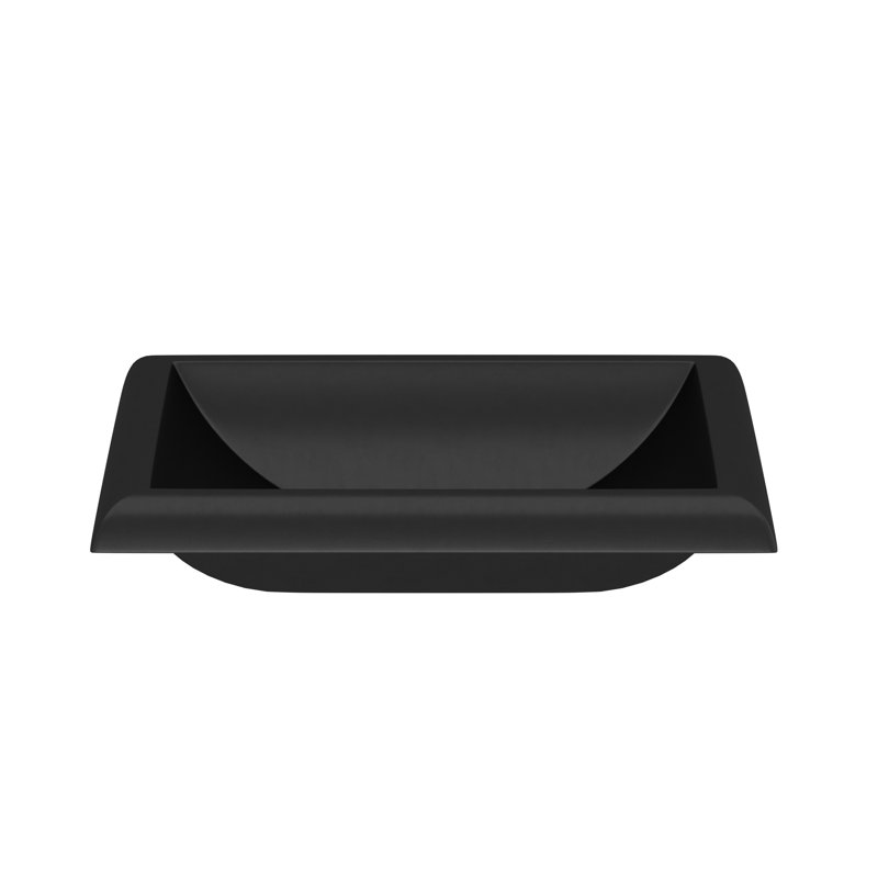 Lavabo de salle de bain rectangulaire encastré à la main NativeStone, Gris anthracite