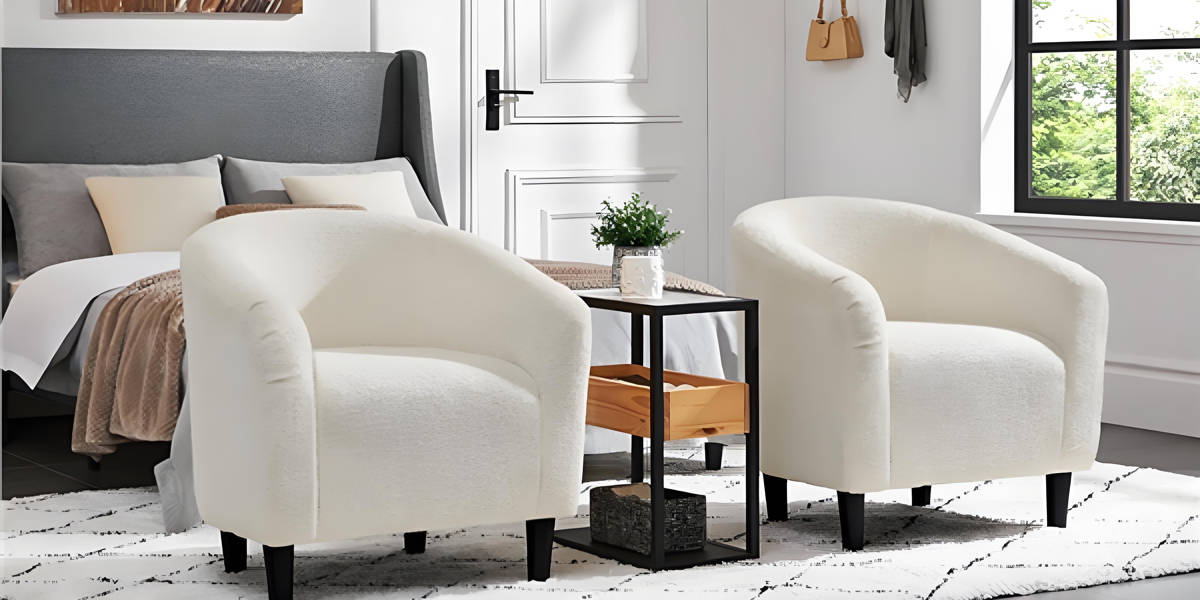 27”Wide Upholstered Solid Wood Barrel Accent Club Chair