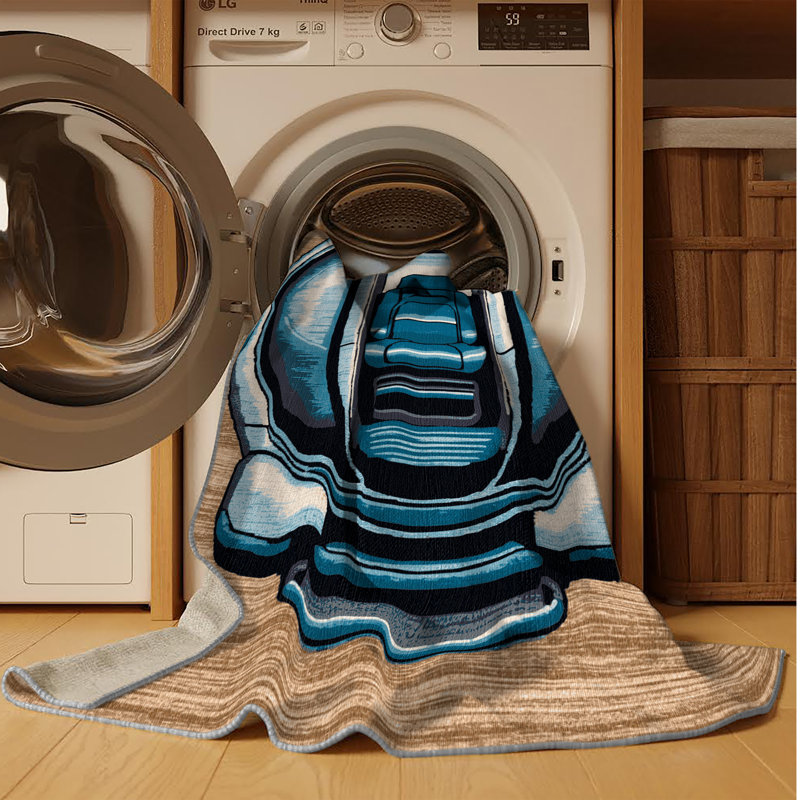 Tapis de transport gris lavable à la machine, Carré 5 pi