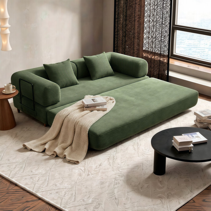 Élégant canapé-lit convertible: futon peu encombrant avec coussins amovibles, idéal pour les petits espaces et la vie moderne