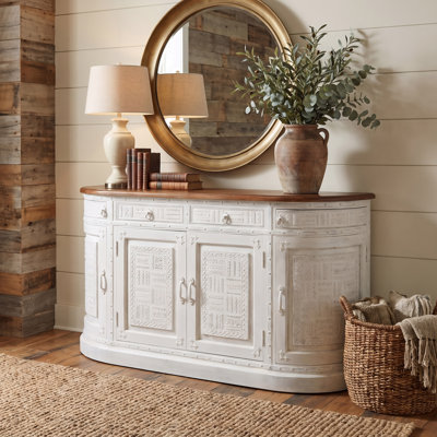 Berlene 4-drawer 4-door Carved Solid Wood Sideboard