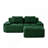 Modern Tufted Design L-Shaped 2-Seat Corduroy Modular Sectional Deep Seat Sofa with Pearl-Like Piping & 1 Ottoman, No Assembly-129585294-129585298
