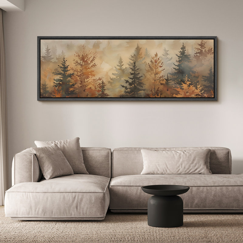 Art de forêt de pin, images murales d'automne, impression numérique sur toile giclée sur toile, H 20 po x l 60 po