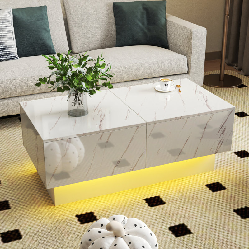 Coffee Table with Sliding Tabletop, Centre Table with Hidden Storage Compartment, Extendable Table  for Living Room