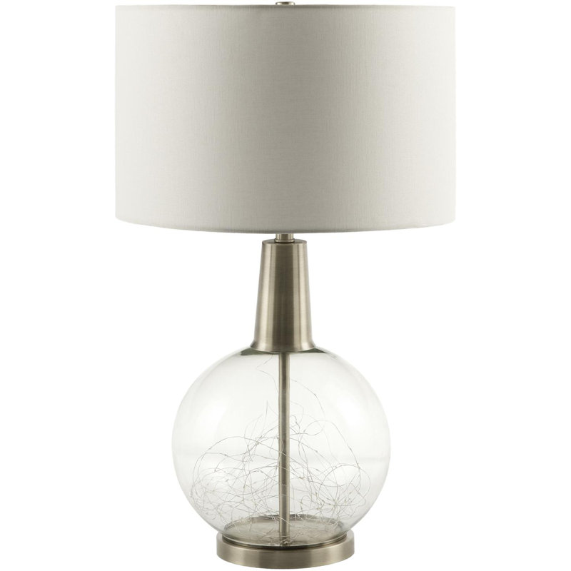 Romain Table Lamp, Silver, White