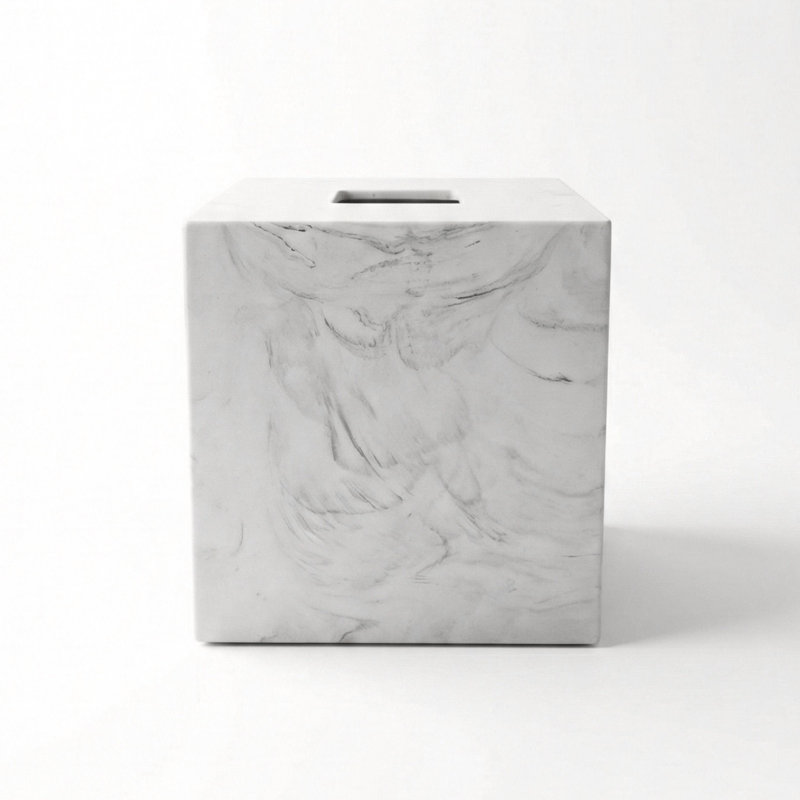Marble Matte Resin Tissue Box Cover
