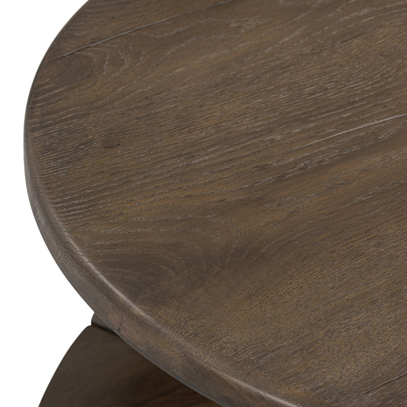 Matheus Solid Wood End Table, Gray Reclaimed French Oak