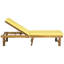 Chaise longue inclinable simple en acacia avec coussins de 75,2 po de longueur Matheny-15844681