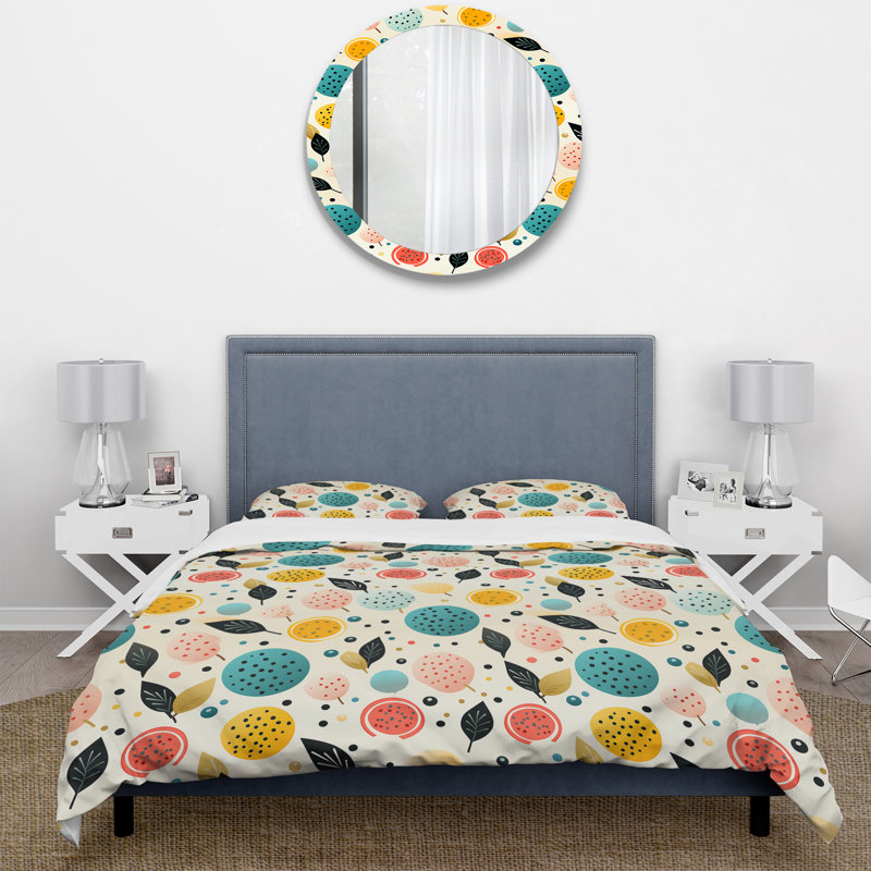 Ensemble de housse de couette Midcentury Pastel, Housse de couette simple + 1 taie décorative stan