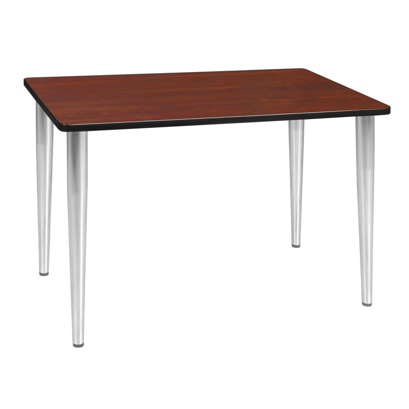 Plateau de table de formation Kahlo, pieds fuselés, H 29 po x L 42 po x l 24 po, Cerise, Chrome