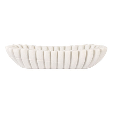 Pietra Marble Oval Ruffle Bowl