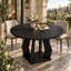 Table de salle à manger ronde de 119 cm (47 po) en bois fabriqué avec pied sculptural-598498937