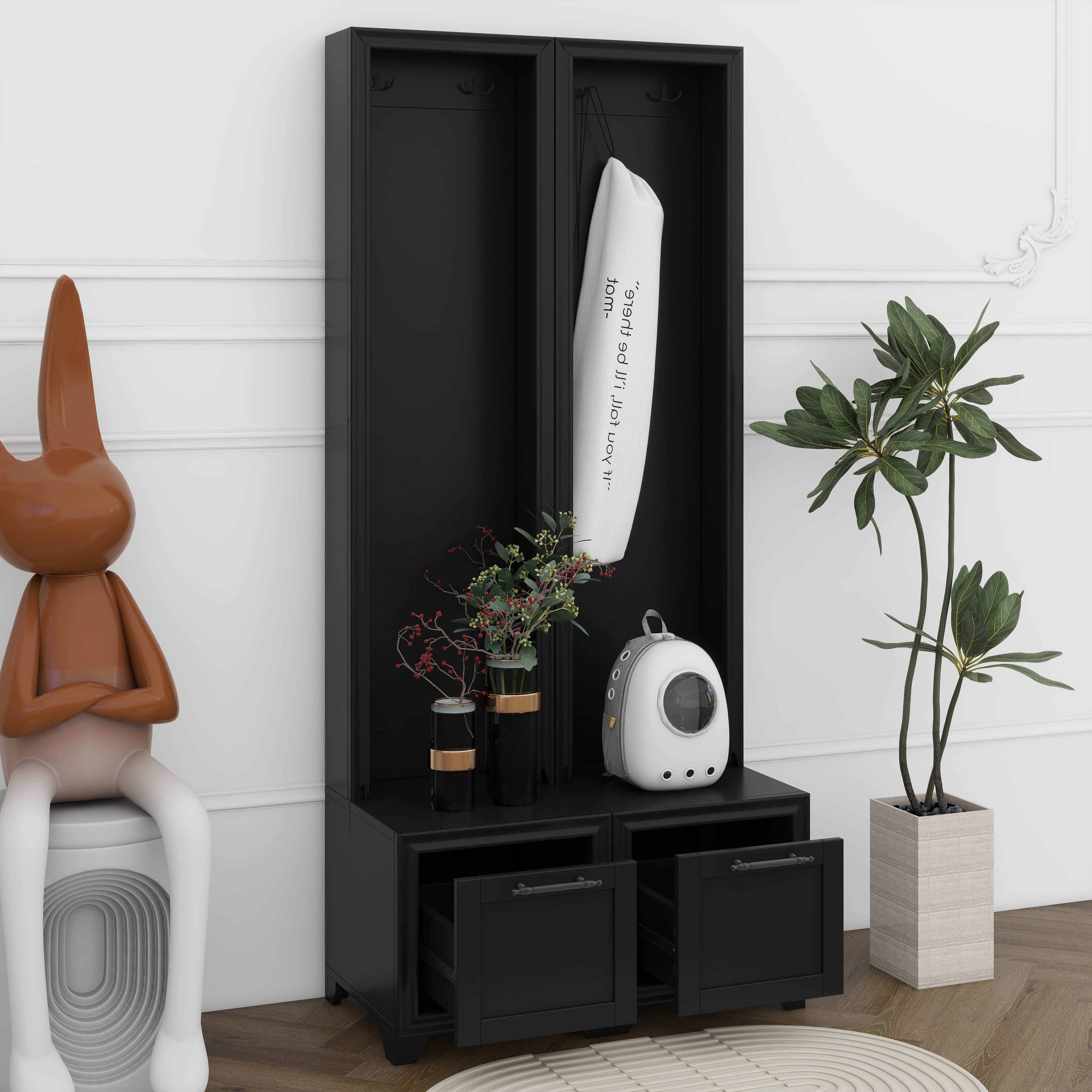 Lark Manor™ Elegant Free Standing Hall Tree Set Of 2, 3-In-1 Entryway ...