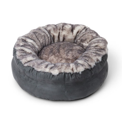 Lit pour chien en fausse fourrure de luxe PupPouf ™ - Chinchilla ultra doux
