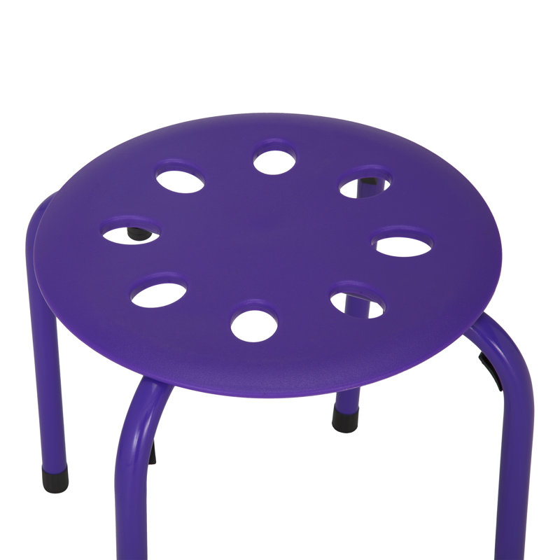 Assorted Color Plastic Stackable Office Stools, Set of 5
