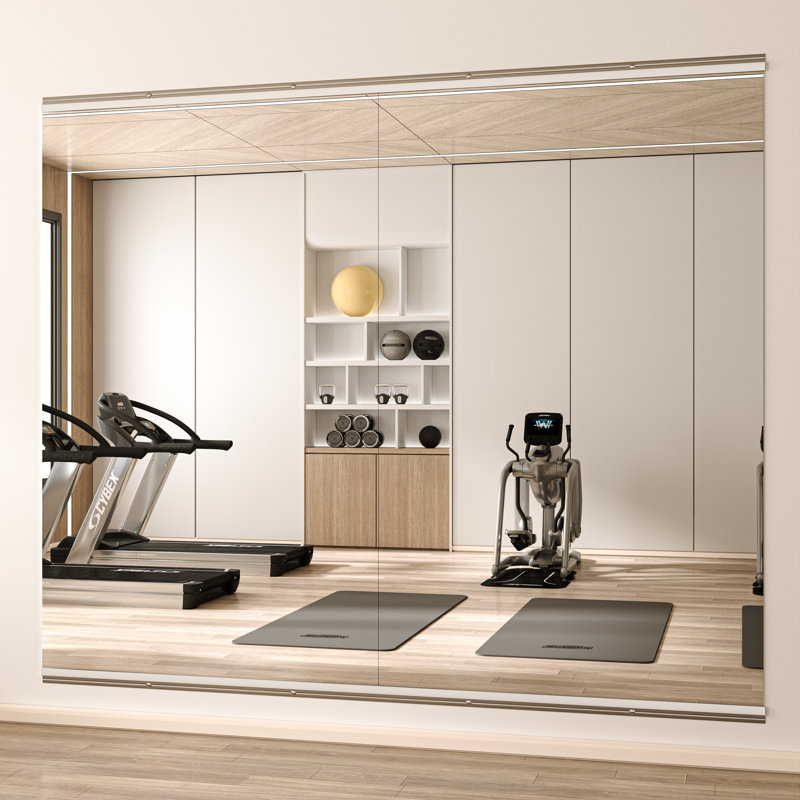 Miroir pleine grandeur rectangulaire rectangulaire, 43,7 po x 28,3 po, Argent