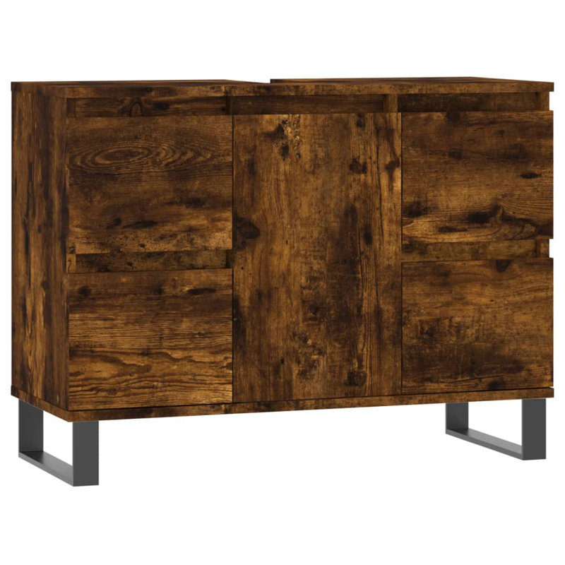 Marelis Bathroom Cabinet 80x33x60 cm Engineered Wood, Smoked Oak