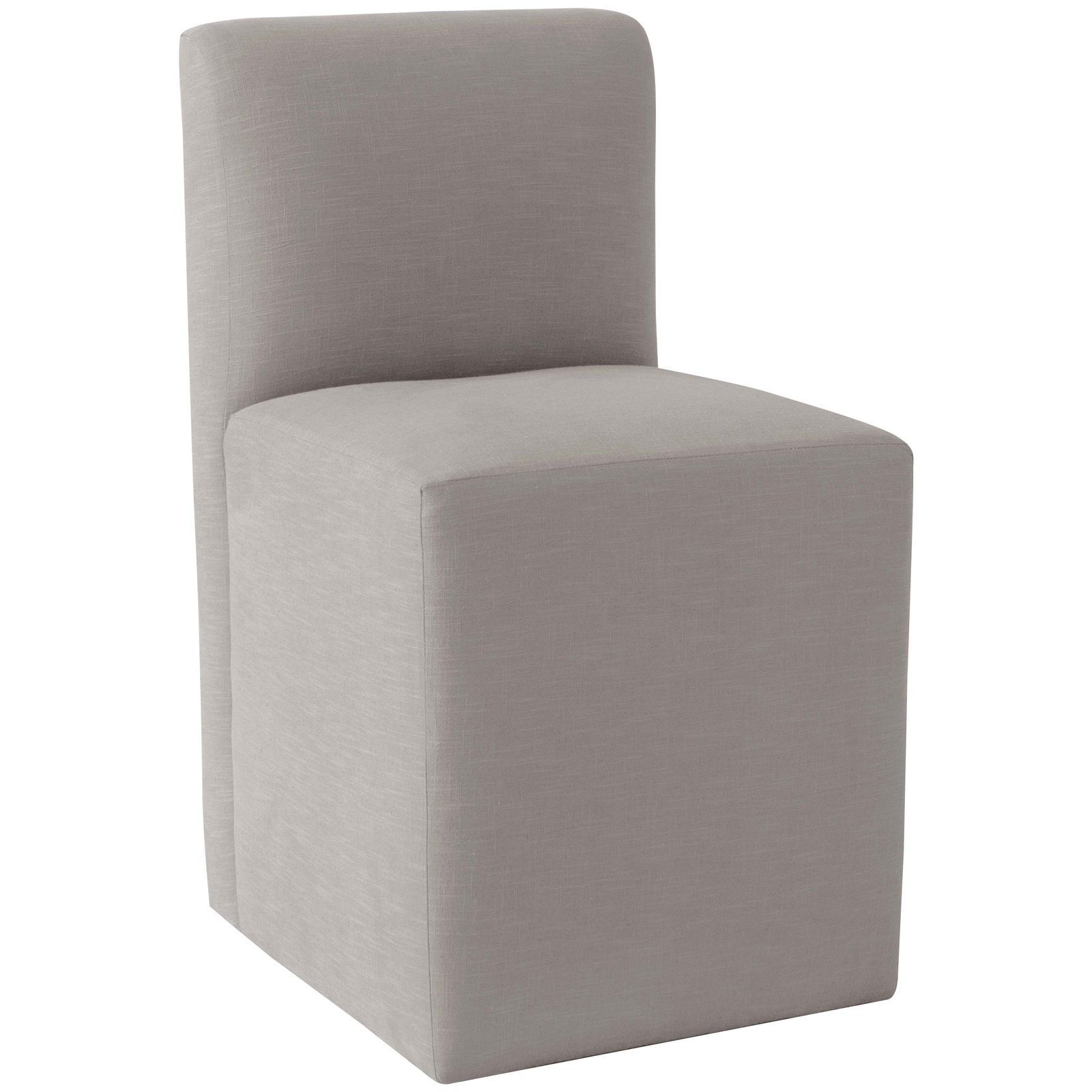 Mendy Upholstered Parsons Chair, Classic Grey Linen