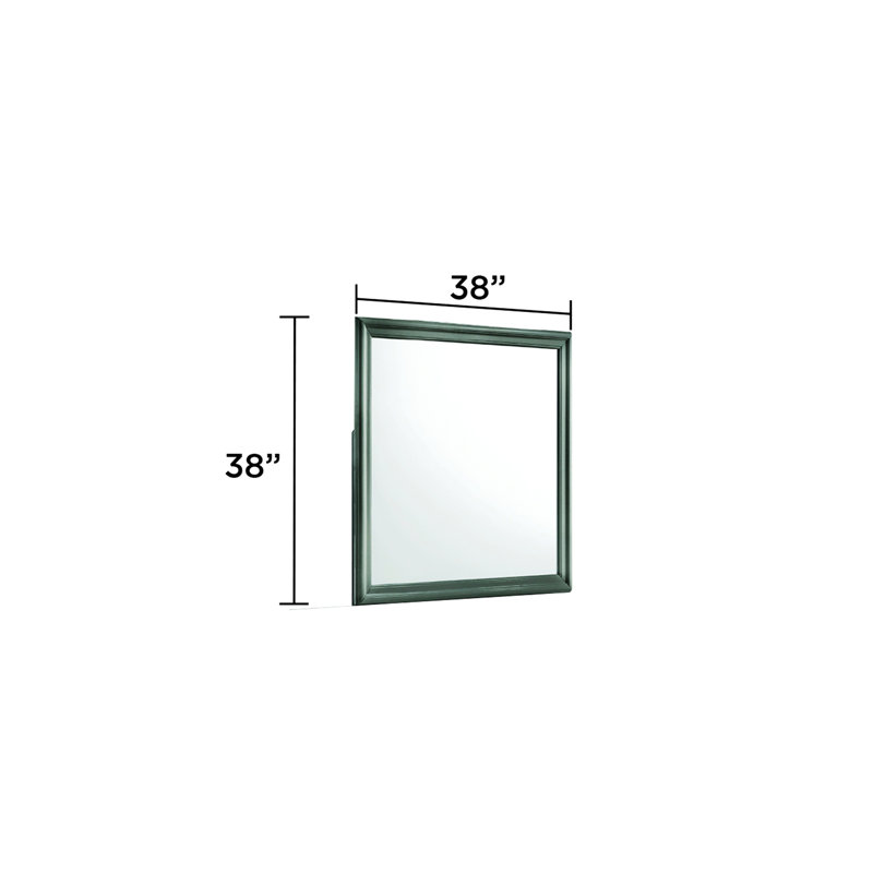 Miroir carré de style moderne avec cadre, Gris métallisé