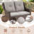 Premium Outdoor Wicker Loveseat Sofa With Comfortable Cushions-963173429