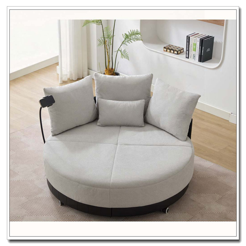 Fauteuil pivotant surdimensionné 52,75 po, pivotant sur 360 °, Gris