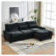 Canapé d'angle en L de 251 cm avec pouf amovible, canapé moderne 4 places en chenille noire