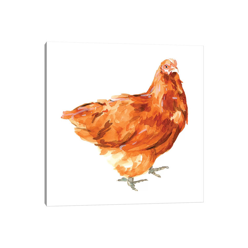 «Wild Chicken I» par Emma Scarvey - reproduction d'art, Toile tendue, Non mat, H 18 po x l 18 po x 1,5 po