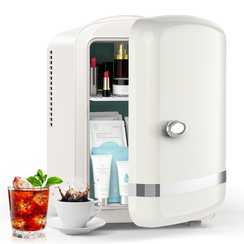 4L/6-Can Black Portable Mini Fridge: Cooler & Warmer For Bedroom/Car/Office/Dorm, Ideal For Cosmetics/Beverage/Food, Pink