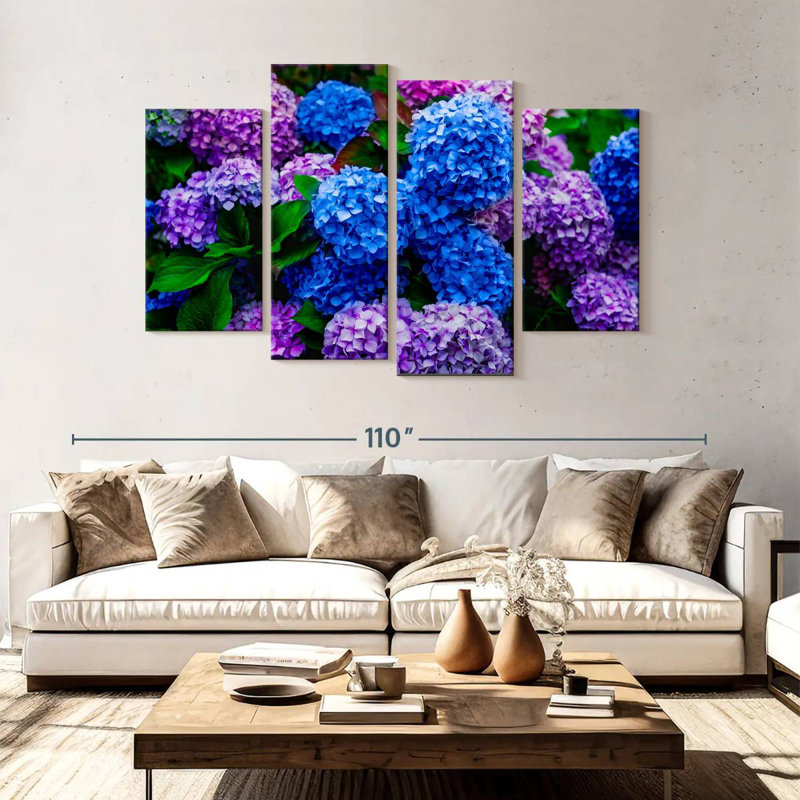 Jardin d'hortensias Harnek, H 54 po x l 84 po