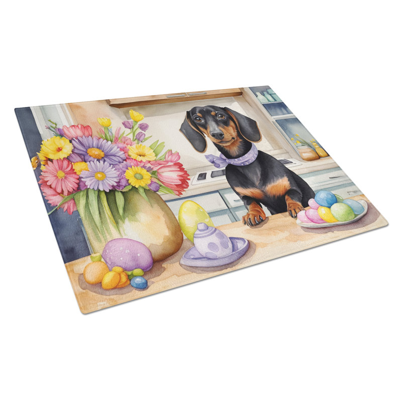 Planche à découper en verre Decorating Dachshund