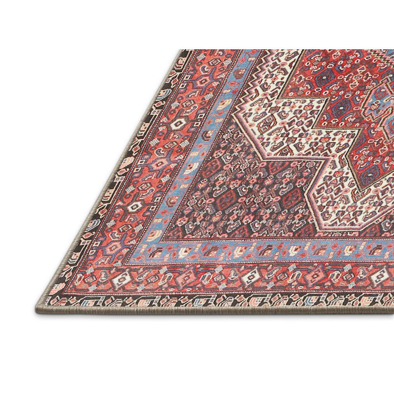 Tapis rose/brun/noir traditionnel Murrieta, Rectangle 4 pi x 6 pi