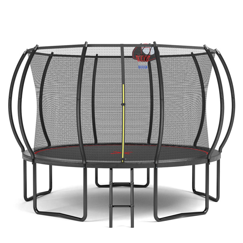 Trampoline d'extérieur durable avec plusieurs caractéristiques de sécurité et accessoires amusants