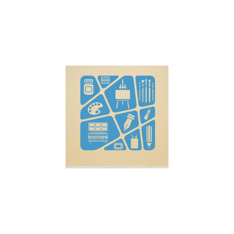 Abstract Wall Decal, Blue