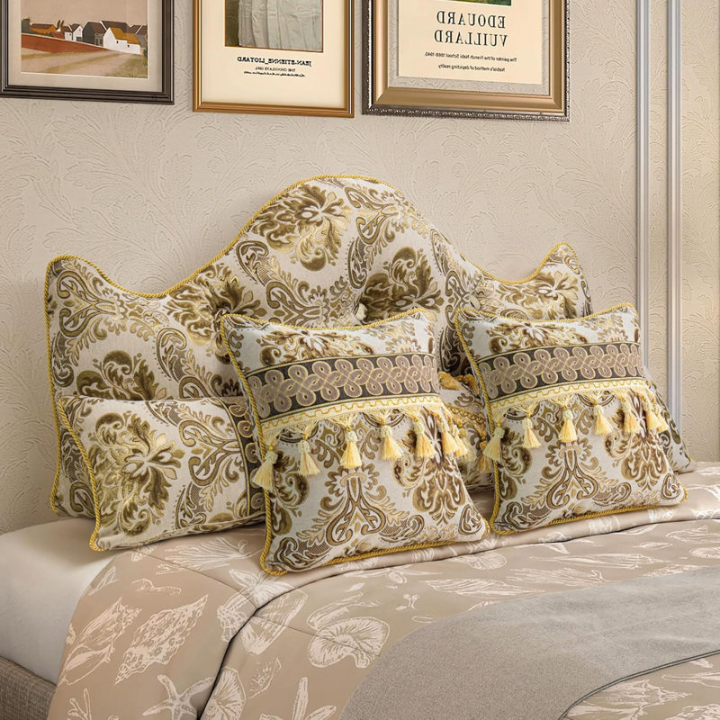 Blue Backrest Cushion, Beige