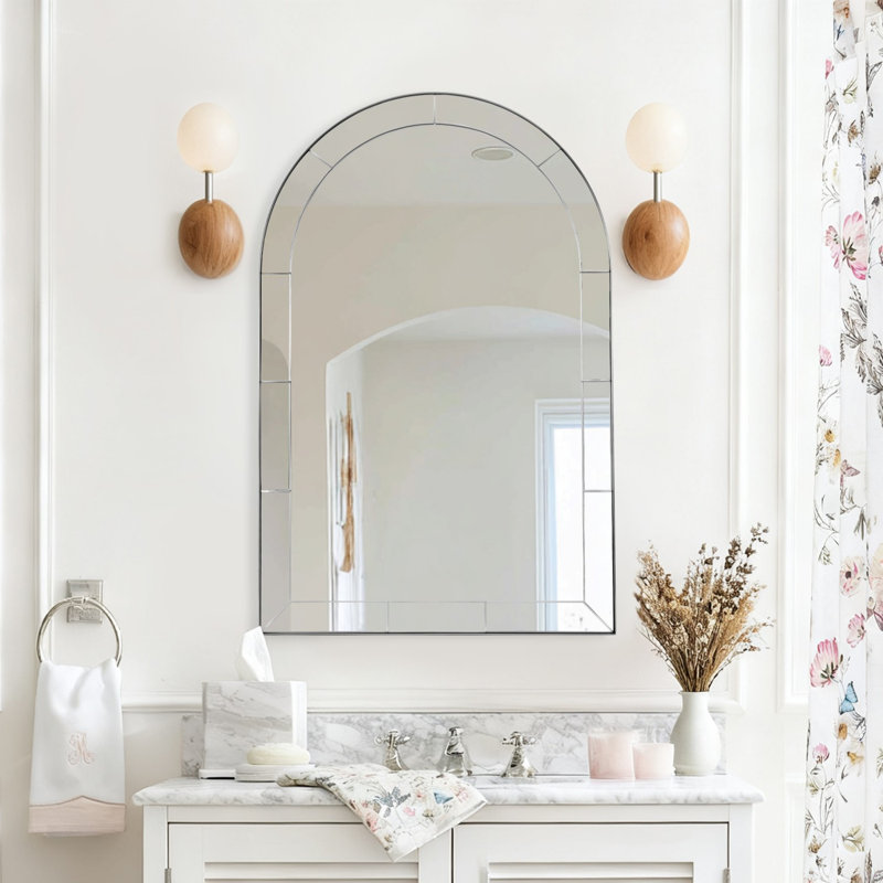 Miroir de salle de bain Minuette Cadre en acier inoxydable, 36" x 24", Nickel brossé