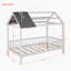 Lit simple en bois avec clôture, blanc et gris-1911826886