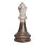 Décoration de table, pièce d'échecs du roi, bronze et magnésium blanc 21 po