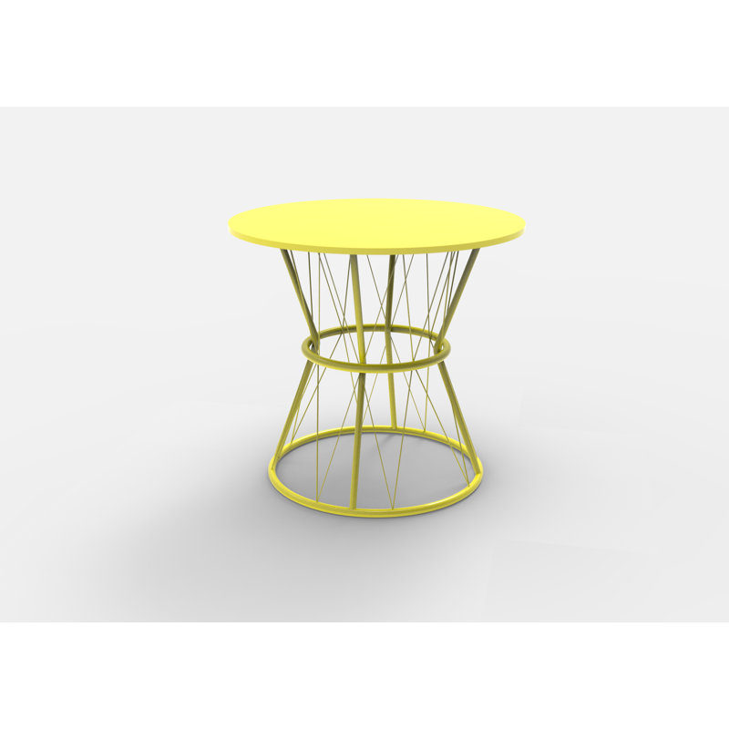 Mindenmines Pedestal End Table, Yellow