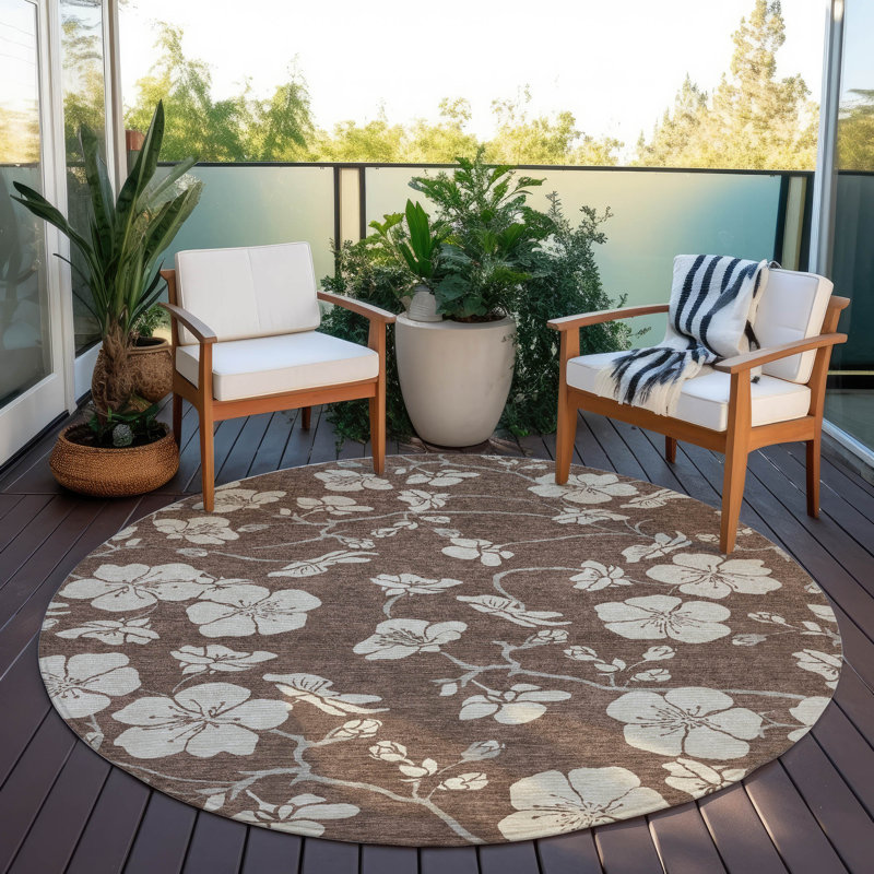 Tapis intérieur / extérieur brun Ensa , 8 pi x 8 pi