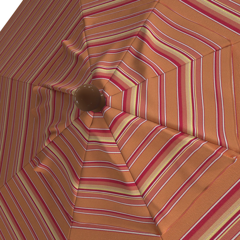 Parasol de patio en bois 11 pi, Rayures oranges