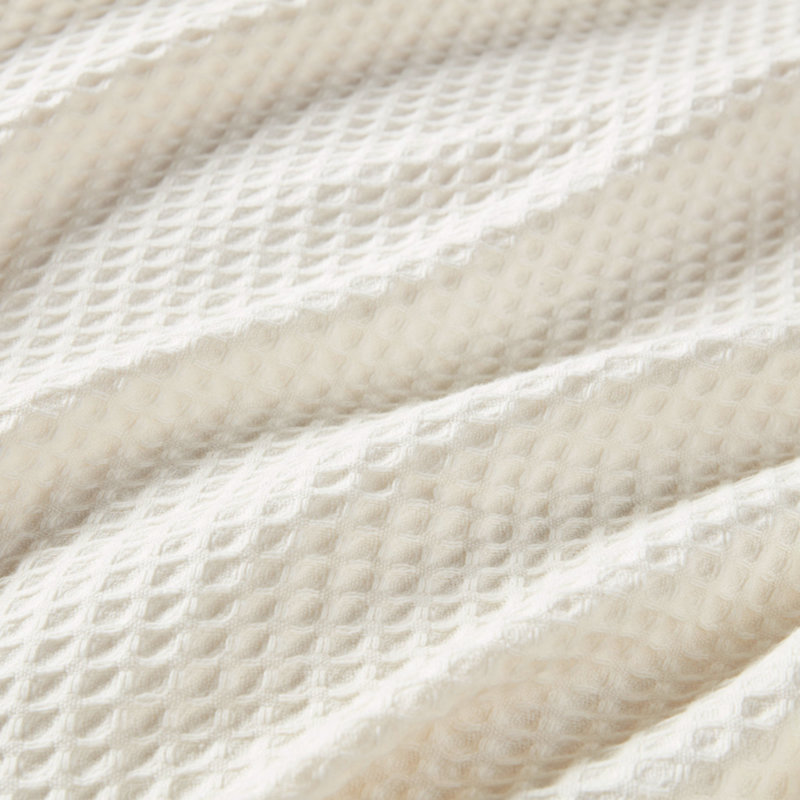 Couverture en coton tissé gaufré, L 90 po x L 90 po, Crème