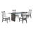 Grey Washed Dining Table with Tempered Glass